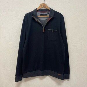 Ted Baker Men's Black Sweatshirt Quarter Zip Pocket Pullover Funnel Neck Sz L